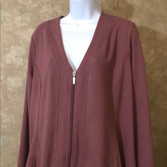 Denim & Company Tops - Denim and Company Zip-front Active Top, Size 1X